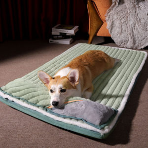 Tapis de Couchage Orthopédique Amovible avec Coussin Confortable pour Chien